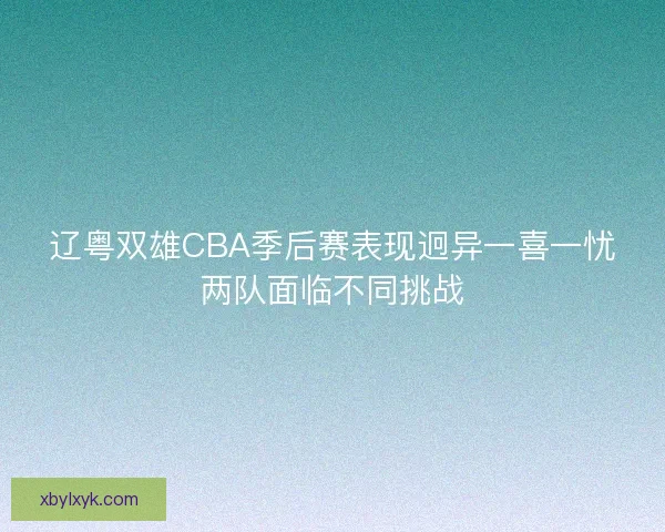 辽粤双雄CBA季后赛表现迥异一喜一忧两队面临不同挑战